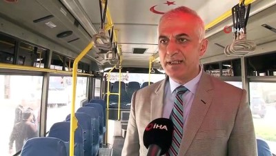  Özel halk otobüsleri korona virüsüne karşı dezenfekte ediliyor
