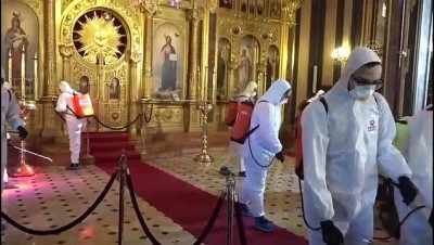 Balat'taki Sveti Stefan Kilisesi, Kovid-19 önlemleri kapsamında dezenfekte edildi - İSTANBUL