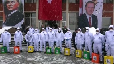 Erzurum'da 'koronavirüs' dezenfekte timi iş başında
