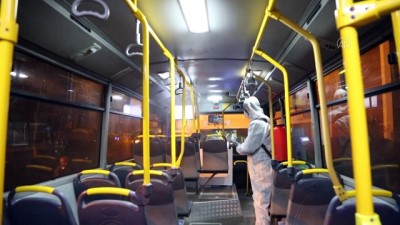 toplu tasima araci - Toplu taşıma araçları dezenfekte edildi - VAN Videosu