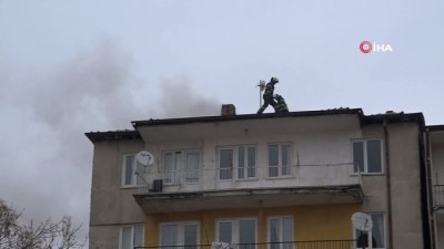 efes -  Aksaray’da 5 katlı binada baca yangını Videosu
