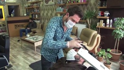 kuafor salonu -  Bu kuaförde maskesiz tıraş olmak yasak Videosu