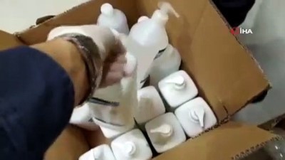 sahte urun -  Korona virüsü fırsatçılarına darbe: Binlerce litre sahte dezenfektan ele geçirildi Videosu