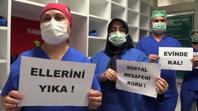 Sağlık çalışanlarından vatandaşlara 'evinde kal' çağrısı - AMASYA