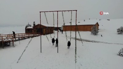 guzergah -  Dinek Dağı'nın eşsiz kar manzarası havadan görüntülendi Videosu