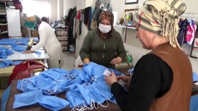 hastane yonetimi - Gönüllü kadınlar maske üretiyor - MERSİN Videosu