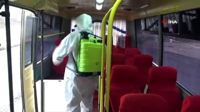 saglik bakanligi -  Halk otobüsleri ve minibüsler her sefer sonrası dezenfekte ediliyor Videosu