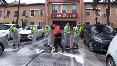 dezenfeksiyon -  Ordu’nun sokaklarında dezenfekte çalışmaları Videosu