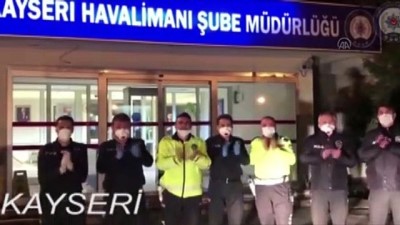 Havalimanı polislerinden sağlık çalışanlarına videolu alkış desteği - ANKARA