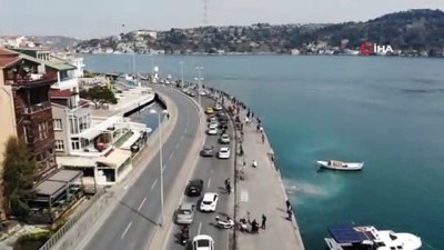 balik tutma -  İstanbullular boğaza akın etti... Arnavutköy Sahili'nde trafik yoğunluğu havadan görüntülendi Videosu