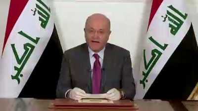 devlet televizyonu - Irak Cumhurbaşkanı'ndan 'sokağa çıkma yasağına uyulmazsa kriz derinleşebilir' uyarısı - BAĞDAT Videosu