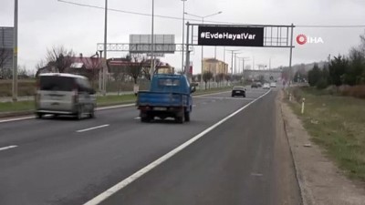 guzergah -  Bolu’da, sürücülere ışıklı tabelalardan ‘Evde kal’ çağrısı Videosu