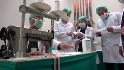  Depremin yükünü alan Şehir Hastanesi'nde maske ve dezenfektan üretimi başladı