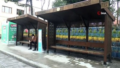   Nevşehir’de otobüs durağındaki el dezenfektanı ikinci kez kayboldu