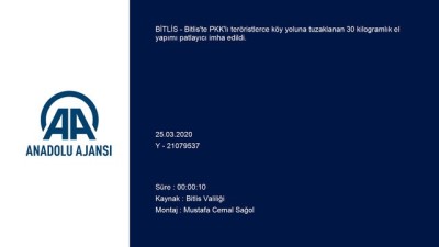 amonyum nitrat - PKK'lı teröristlerce yola tuzaklanan el yapımı patlayıcı imha edildi - BİTLİS Videosu