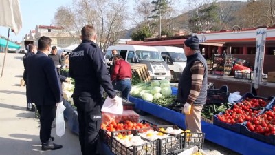 pazarci - Bozkurt Belediyesi, ilçe pazarında maske ve eldiven dağıttı - KASTAMONU Videosu