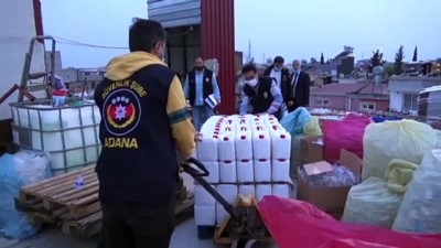 sahte urun - Adana'da 33 bin 28 sahte el dezenfektanı ele geçirildi Videosu