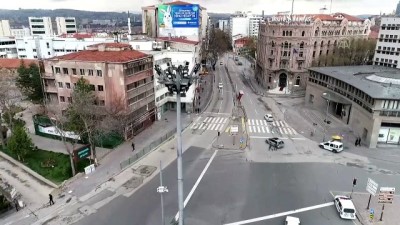 Ankara'da 'evde kal' çağrısı etkili oldu - Drone