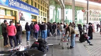 sehirlerarasi otobus -  - Antalya otogarı izin komisyonu önünde aşırı yoğunluk Videosu