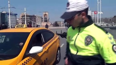  Taksim’de ticari taksi ve otobüslere uygulama