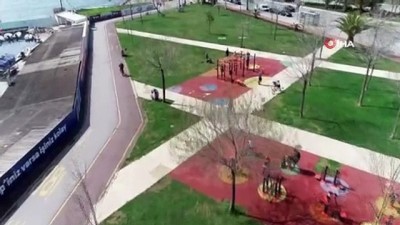  Sahilde yasağa uymayan vatandaşlar havadan görüntülendi