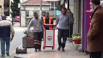  İlkadım'da çöp kutuları kırmızı-beyaz