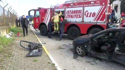  Tuzla’da iki otomobil birbirine girdi: 1 yaralı
