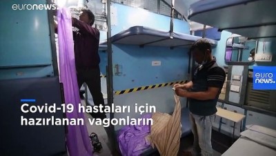 Video | Hindistan'da tren vagonları Covid-19 tedavi merkezlerine dönüştürüldü