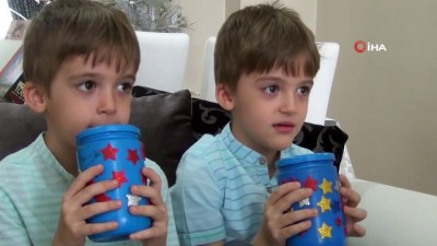ikiz cocuk -  Yedi yaşındaki ikizler bisiklet paralarını Milli Dayanışma'ya bağışladı Videosu