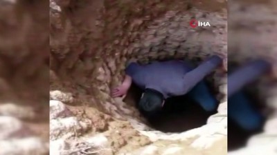  5 metrelik kuyuya düşen kurbağayı ölmek üzereyken kurtardılar
