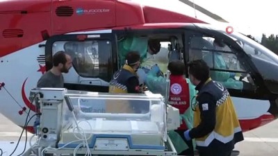  Ambulans helikopter anne karnından alınan 6 aylık bebek için havalandı