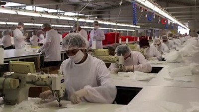 tekstil fabrikasi -  Salıpazarı'ndan günlük 100 bin maske Videosu