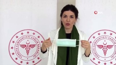 saglik personeli -  Maskenize yanlışlıkla dokunmanız durumunda dahi çöpe atın Videosu