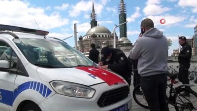  Spor yapmak için bisikletle Taksim'e geldi, ceza yedi