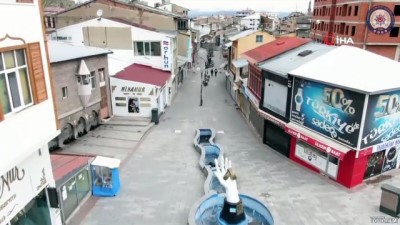  Erzurum'da sokağa çıkma kısıtlamasının üçüncü gününde cadde ve sokaklarda sessizlik hakim