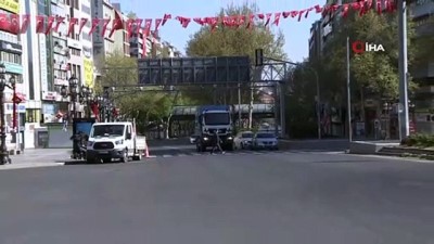 lastik tamircisi -  Sokağa çıkma kısıtlamasının 3’üncü gününde Kızılay Meydanı sakin Videosu