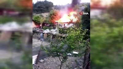 ormana -  Karabük'te sobadan çıkan yangın bahçedeki ağaçlara sıçradı Videosu