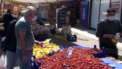  Korona virüsten dolayı 1 aydır kurulmayan pazar yeniden açıldı