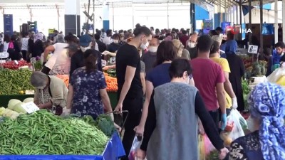 alabalik -  Antalya’da pazarlarda vatandaşları tedirgin eden yoğunluk Videosu