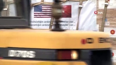 gunesler -  ABD’ye gönderilen yardım malzemelerini taşıyan uçak havalandı Videosu