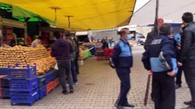 saglik calisanlari -  Vatandaşlar halk pazarına ateşleri ölçüldükten sonra alındı Videosu
