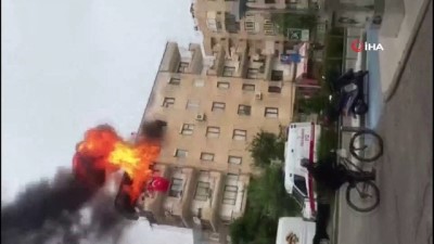  Milas'ta bir evin mutfağında patlayan tüp korkuttu...Patlama anı kamerada