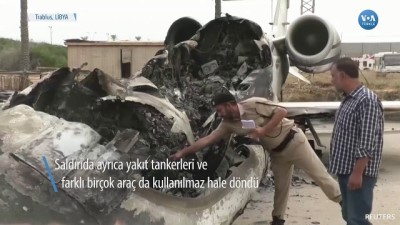 Havan Topu Saldırısı Sonrası Trablus Mitiga Havaalanı