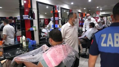  Mersin’de berber ve kuaförler faaliyete denetimle başladı