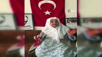  95 yaşındaki Resmiye niye 19 Mayıs'ı video ile kutladı