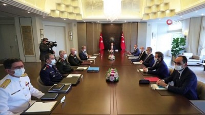  Cumhurbaşkanı Erdoğan başkanlığında güvenlik toplantısı gerçekleştirildi