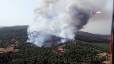 helikopter -  Yangın 5 saat sonra kontrol altına alınabildi, 50 hektar alan zarar gördü Videosu