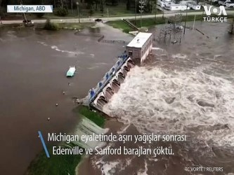 Michigan’da İki Baraj Çöktü