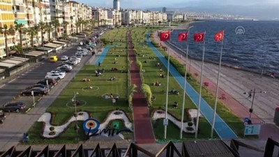 Yeşil alanlarda 'çemberli sosyal mesafe' dönemi - İZMİR