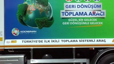 ambalaj atiklari -  'Sıfır Atık Projesi'nde Türkiye’nin ilk temizlik aracını belediye başkanı tanıttı Videosu